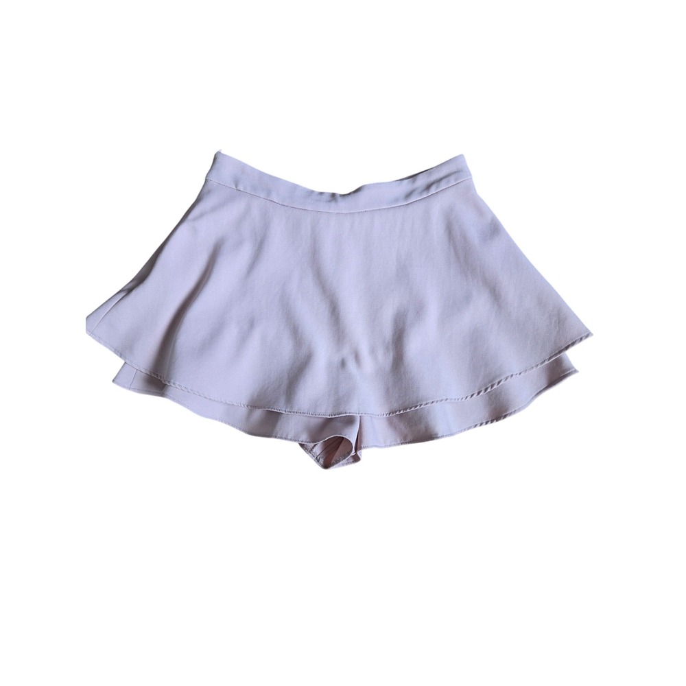 Zara Pink Mauve High Rise Layered Ruffle Skort Shorts Sz M Balletcore Soft Girl - Picture 4 of 9